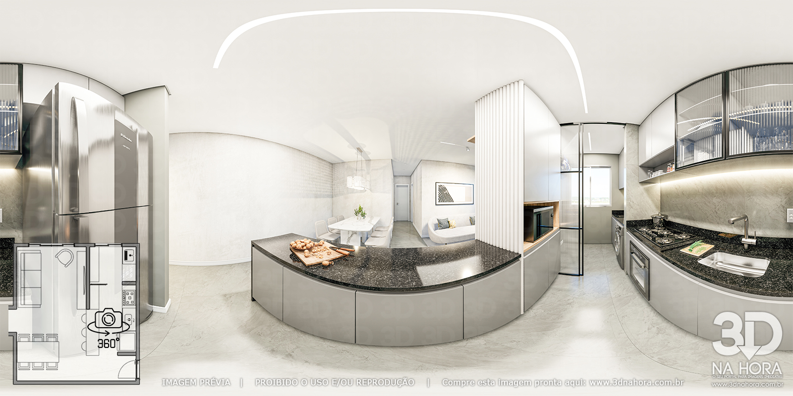 0001 Sala de estar com cozinha integrada RH_JD_PE - Imagem 14