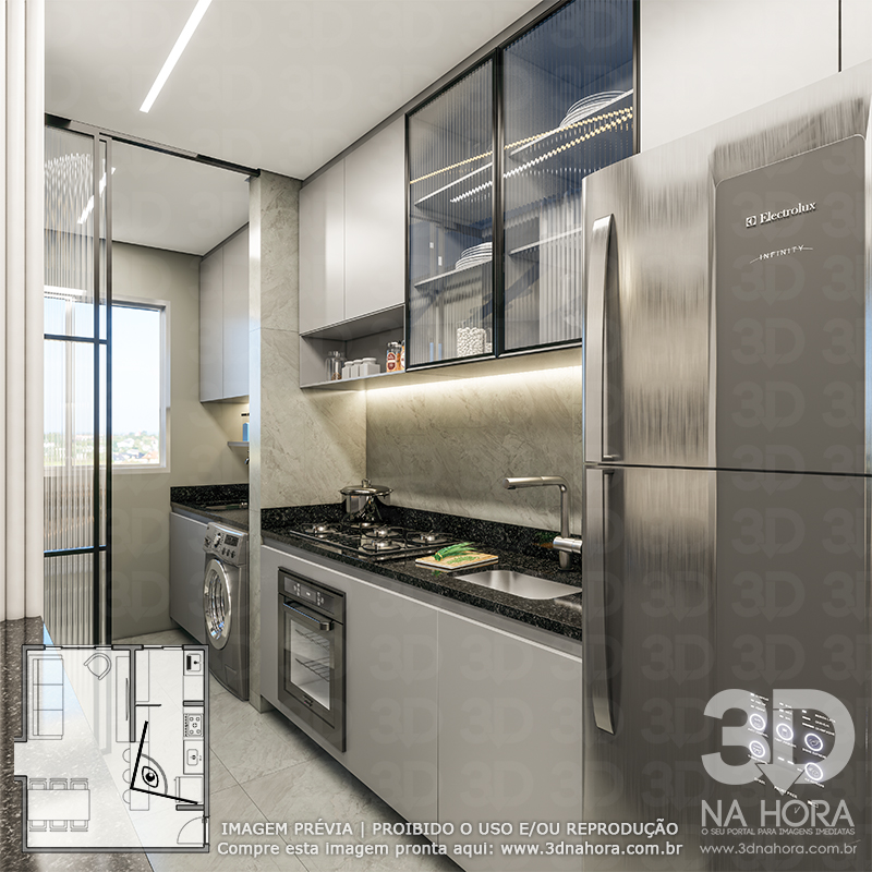 0001 Sala de estar com cozinha integrada RH_JD_PE - Image 6